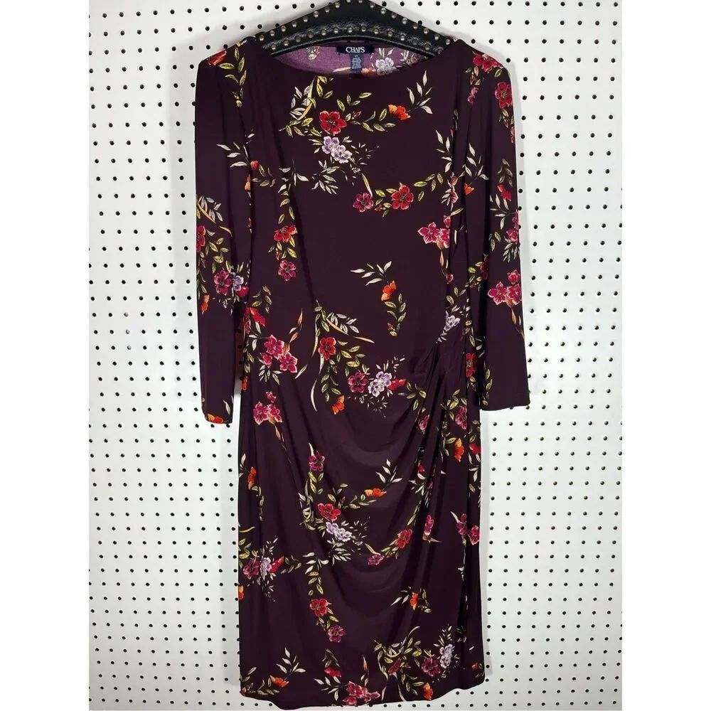 Chaps floral sheath dress size 12